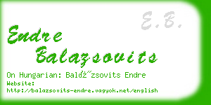 endre balazsovits business card